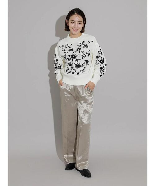 Te chichi CLASSIC（テチチクラシック）の「エンブロイダリーニット（ニット/セーター・レディース・チャコールグレー/オフホワイト・F）」の6枚目の写真