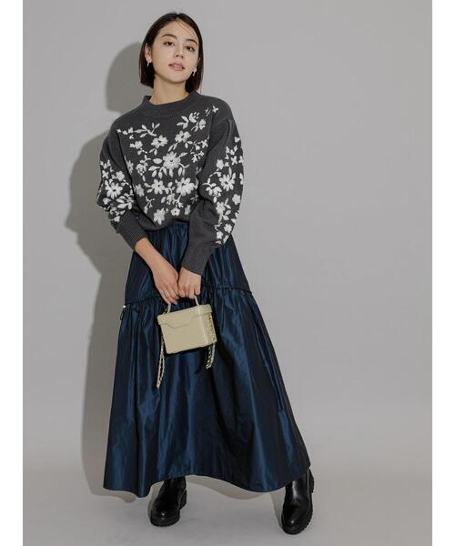 Te chichi CLASSIC（テチチクラシック）の「エンブロイダリーニット（ニット/セーター・レディース・チャコールグレー/オフホワイト・F）」の8枚目の写真