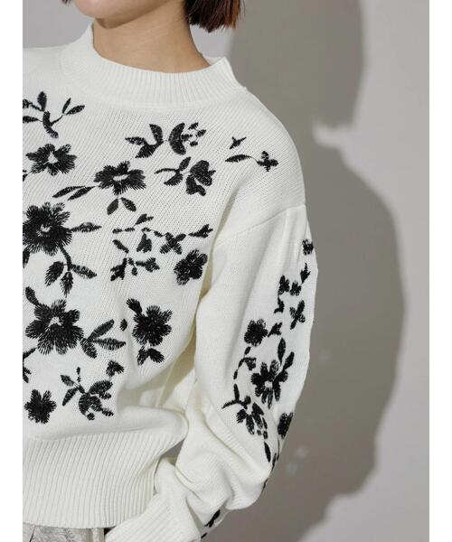 Te chichi CLASSIC（テチチクラシック）の「エンブロイダリーニット（ニット/セーター・レディース・チャコールグレー/オフホワイト・F）」の18枚目の写真