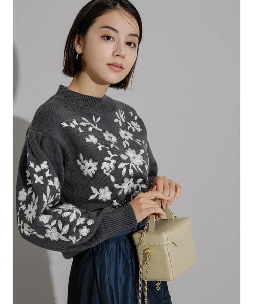 Te chichi CLASSIC（テチチクラシック）の「エンブロイダリーニット（ニット/セーター・レディース・チャコールグレー/オフホワイト・F）」の20枚目の写真