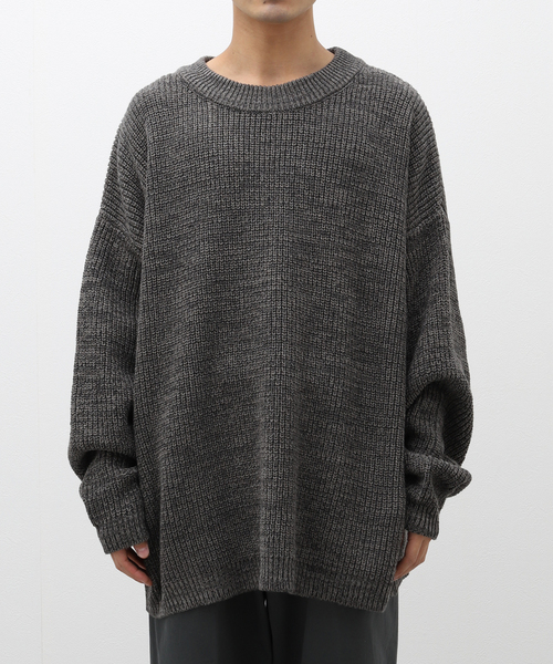 B.C STOCK(ベーセーストック)の「C/A BIGシルエットカタアゼニット(ニット/セーター・メンズ・アイボリー/グリーン/グレー/ブラウン・FREE)」の1枚目の写真