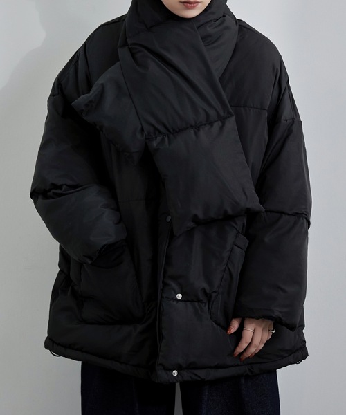 etoll.（エトル）の「マフラー付きノーカラーパフジャケット（ノー