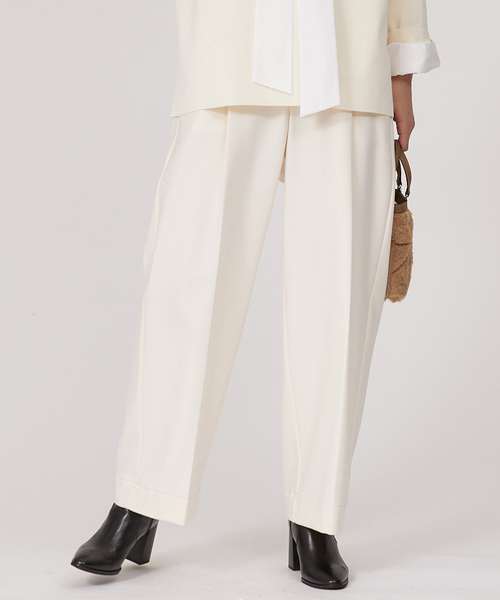 qualite（カリテ）の「ウォームフラノストレートパンツ（その他パンツ・レディース・カーキ/アイボリー/ベージュ・36/40/38）」の2枚目の写真