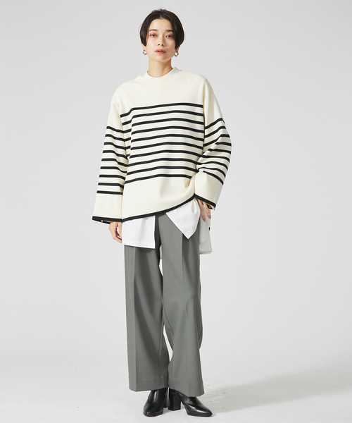 qualite（カリテ）の「ウォームフラノストレートパンツ（その他パンツ・レディース・カーキ/アイボリー/ベージュ・36/40/38）」の4枚目の写真