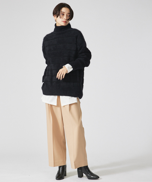 qualite（カリテ）の「ウォームフラノストレートパンツ（その他パンツ・レディース・カーキ/アイボリー/ベージュ・36/40/38）」の6枚目の写真