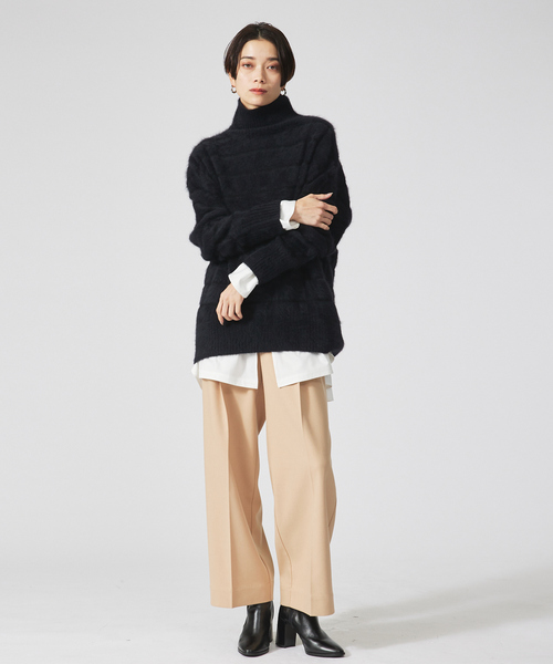 qualite（カリテ）の「ウォームフラノストレートパンツ（その他パンツ・レディース・カーキ/アイボリー/ベージュ・36/40/38）」の7枚目の写真