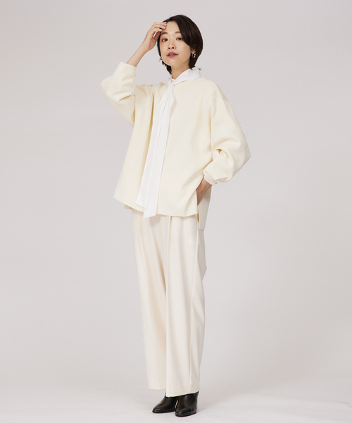 qualite（カリテ）の「ウォームフラノストレートパンツ（その他パンツ・レディース・カーキ/アイボリー/ベージュ・36/40/38）」の9枚目の写真