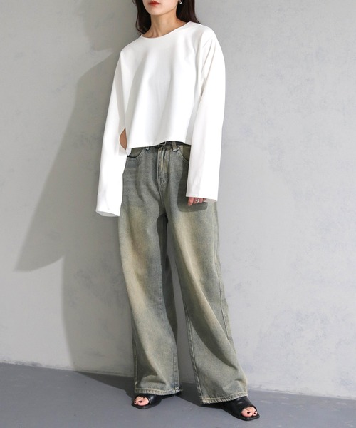 cheriella（シェリエラ）の「【cheriella】WEB限定カットジョーゼット２WAYカットアウトスリーブプルオーバー（完売）（Tシャツ/カットソー・レディース・ブラック/ブルー/オフホワイト・M）」の12枚目の写真