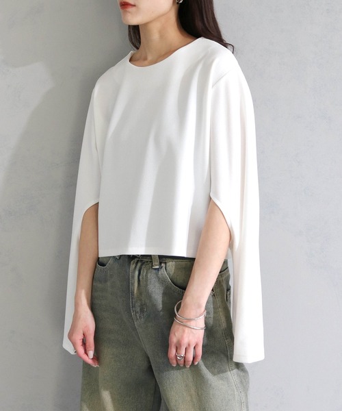 cheriella（シェリエラ）の「【cheriella】WEB限定カットジョーゼット２WAYカットアウトスリーブプルオーバー（完売）（Tシャツ/カットソー・レディース・ブラック/ブルー/オフホワイト・M）」の13枚目の写真