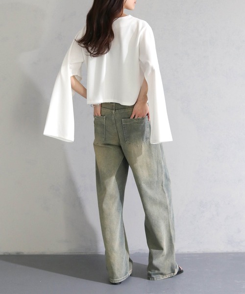 cheriella（シェリエラ）の「【cheriella】WEB限定カットジョーゼット２WAYカットアウトスリーブプルオーバー（完売）（Tシャツ/カットソー・レディース・ブラック/ブルー/オフホワイト・M）」の17枚目の写真