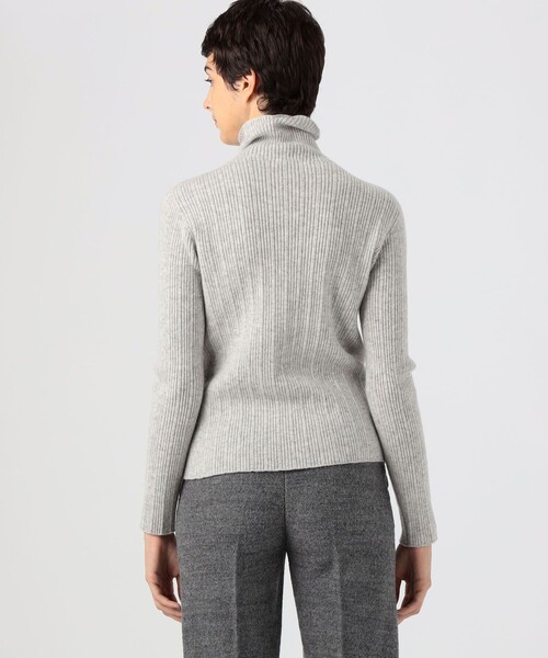 セール】カシミヤランダムリブ タートルネックプルオーバー（ニット  