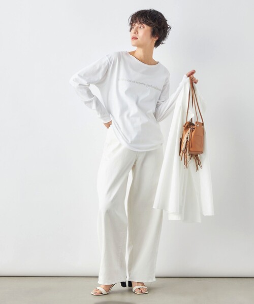 NOLLEY’S（ノーリーズ）の「スーピマコットンrespireロゴロンT（Tシャツ/カットソー・レディース・ホワイト系その他2/ホワイト・FREE）」の21枚目の写真