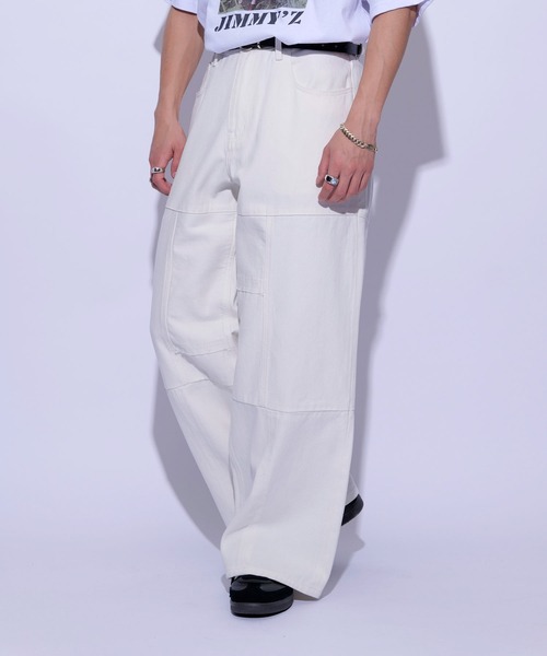 re_k by JUNRED（レクバイジュンレッド）の「re_k by JUNRED / オーバーワイドパッチワークパンツ（デニムパンツ・メンズ・ブラック/ホワイト・S/M/L）」の9枚目の写真