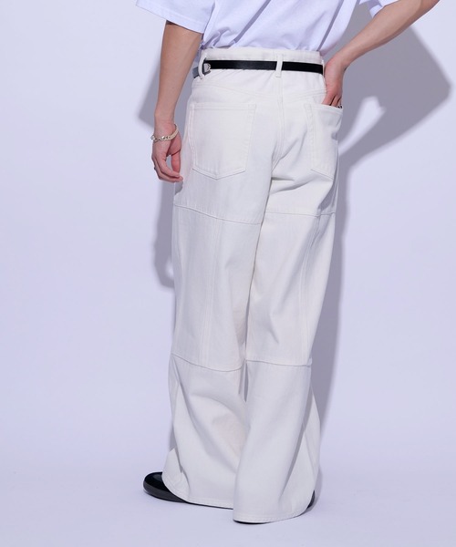 re_k by JUNRED（レクバイジュンレッド）の「re_k by JUNRED / オーバーワイドパッチワークパンツ（デニムパンツ・メンズ・ブラック/ホワイト・S/M/L）」の10枚目の写真