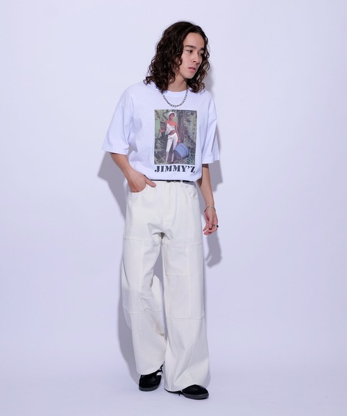 re_k by JUNRED（レクバイジュンレッド）の「re_k by JUNRED / オーバーワイドパッチワークパンツ（デニムパンツ・メンズ・ブラック/ホワイト・S/M/L）」の13枚目の写真