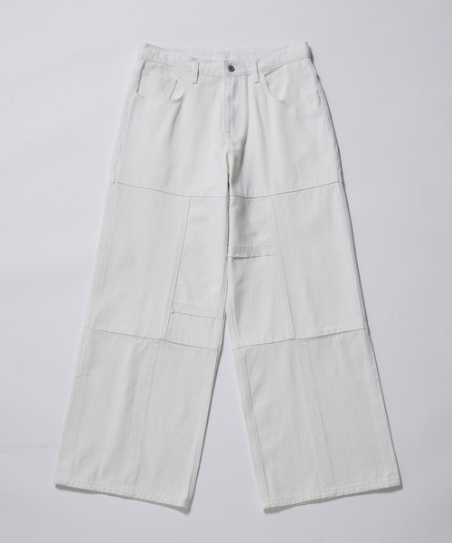re_k by JUNRED（レクバイジュンレッド）の「re_k by JUNRED / オーバーワイドパッチワークパンツ（デニムパンツ・メンズ・ブラック/ホワイト・S/M/L）」の14枚目の写真