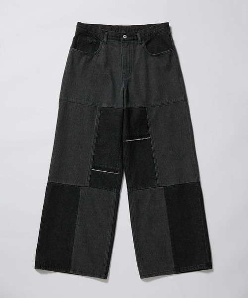 re_k by JUNRED（レクバイジュンレッド）の「re_k by JUNRED / オーバーワイドパッチワークパンツ（デニムパンツ・メンズ・ブラック/ホワイト・S/M/L）」の15枚目の写真