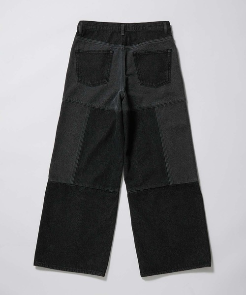 re_k by JUNRED（レクバイジュンレッド）の「re_k by JUNRED / オーバーワイドパッチワークパンツ（デニムパンツ・メンズ・ブラック/ホワイト・S/M/L）」の16枚目の写真