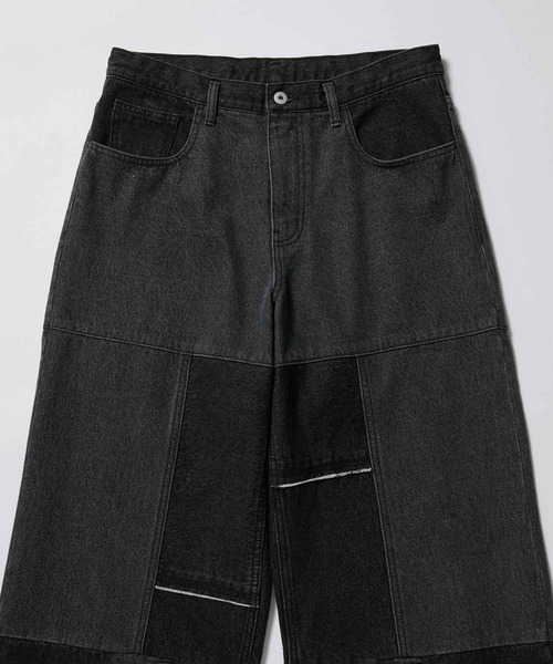 re_k by JUNRED（レクバイジュンレッド）の「re_k by JUNRED / オーバーワイドパッチワークパンツ（デニムパンツ・メンズ・ブラック/ホワイト・S/M/L）」の17枚目の写真