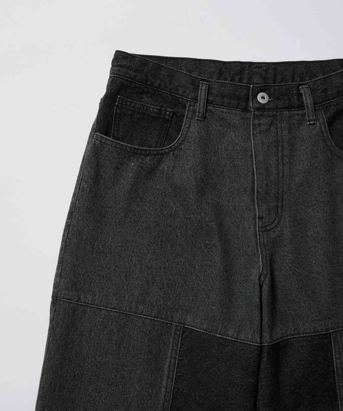 re_k by JUNRED（レクバイジュンレッド）の「re_k by JUNRED / オーバーワイドパッチワークパンツ（デニムパンツ・メンズ・ブラック/ホワイト・S/M/L）」の19枚目の写真