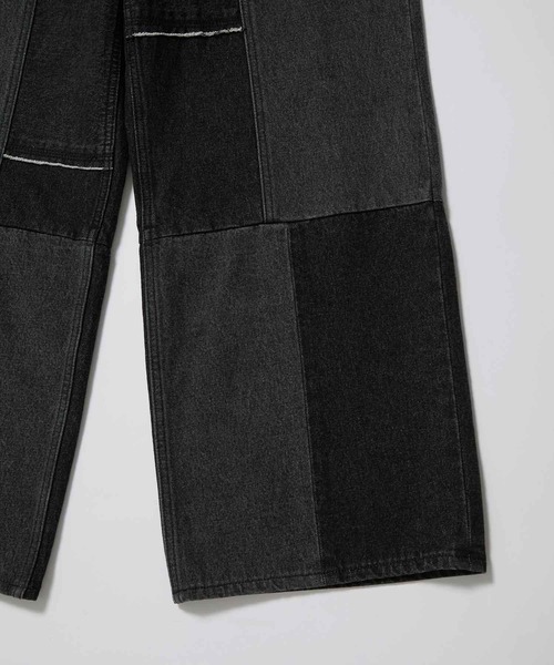 re_k by JUNRED（レクバイジュンレッド）の「re_k by JUNRED / オーバーワイドパッチワークパンツ（デニムパンツ・メンズ・ブラック/ホワイト・S/M/L）」の21枚目の写真