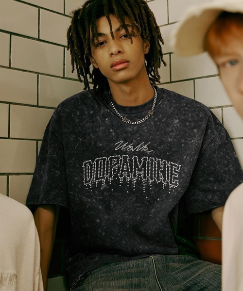 Ressaca（レサーカ）の「オーバーサイズ ウォッシュドダメージ加工 リベットレターTシャツ（Tシャツ/カットソー・メンズ・チャコールグレー/カーキ・L/M/XL）」の12枚目の写真