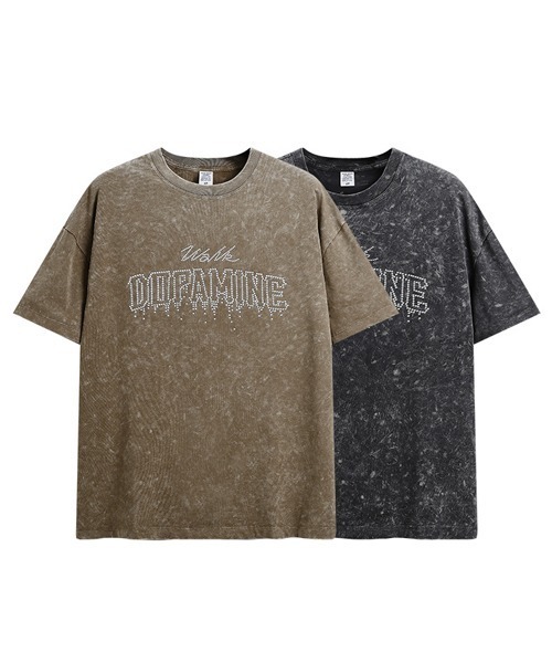 Ressaca（レサーカ）の「オーバーサイズ ウォッシュドダメージ加工 リベットレターTシャツ（Tシャツ/カットソー・メンズ・チャコールグレー/カーキ・L/M/XL）」の8枚目の写真