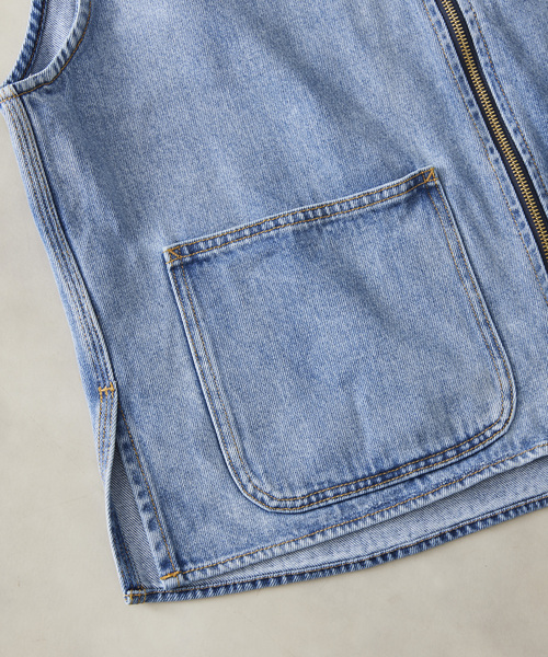JOURNAL STANDARD relume（ジャーナルスタンダード　レリューム）の「AMERICAN デニムベスト by COTTON USA（ベスト・メンズ・ブルー/ブラック・MEDIUM/LARGE）」の16枚目の写真