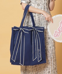 レディースのトートバッグ（ブルー・ネイビー/青色系・刺繍