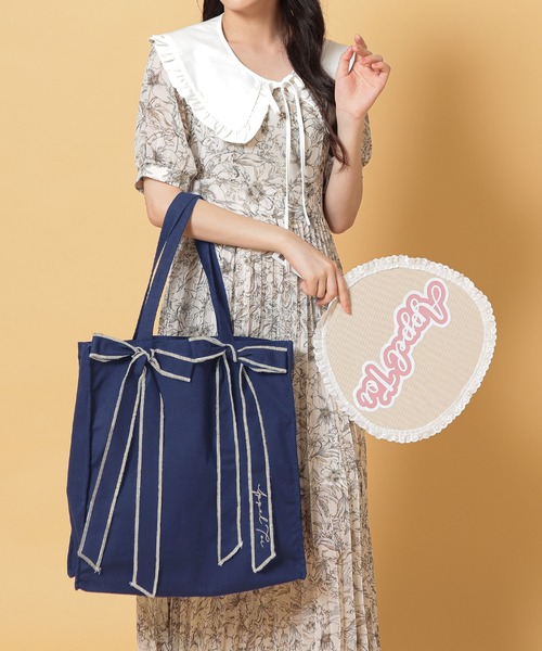 リボン うちわすっぽり トートバッグ 推し活（トートバッグ）｜Appel