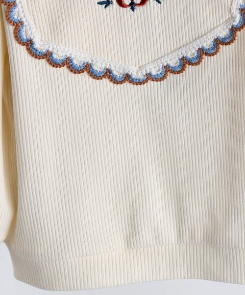 moimoln(モイモルン)の「ケイリー刺繍トップス(スウェット・キッズ・アイボリー・110cm/100cm/90cm)」の6枚目の写真