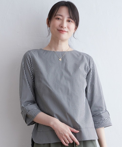 IKKA LOUNGE(イッカラウンジ)の「袖リボンブラウス(シャツ/ブラウス・レディース・その他1/ベージュ/ブルー/オフホワイト・L/M/S)」の4枚目の写真