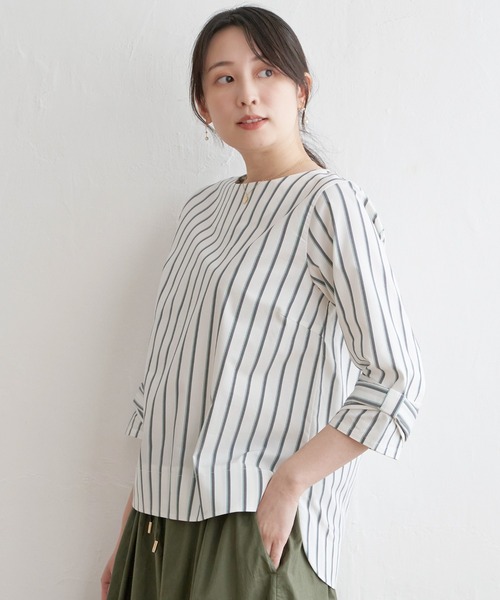 IKKA LOUNGE(イッカラウンジ)の「袖リボンブラウス(シャツ/ブラウス・レディース・その他1/ベージュ/ブルー/オフホワイト・L/M/S)」の2枚目の写真