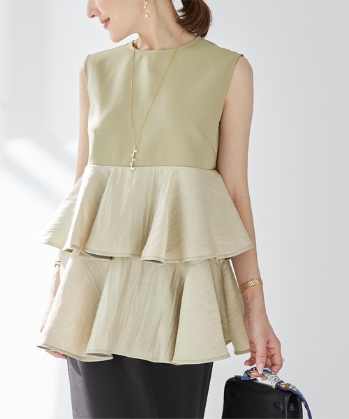 UR'S（ユアーズ）の「ノースリーブティアードトップス（タンクトップ・レディース・ブラック/ライトカーキ/ホワイト・M/L/S）」の21枚目の写真