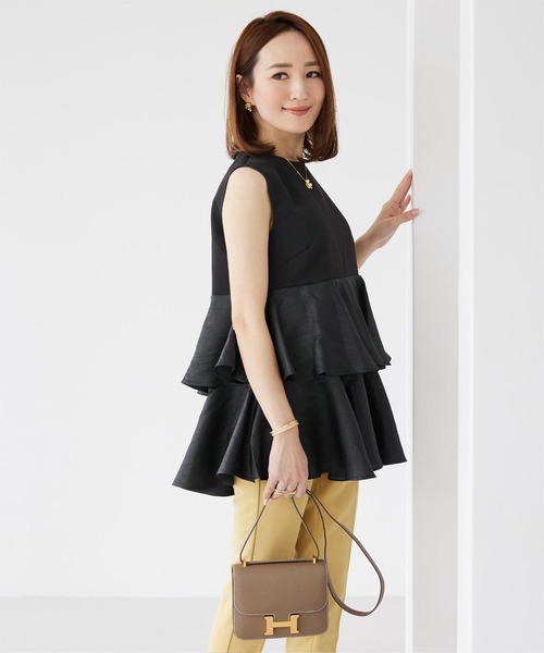 UR'S（ユアーズ）の「ノースリーブティアードトップス（タンクトップ・レディース・ブラック/ライトカーキ/ホワイト・M/L/S）」の18枚目の写真