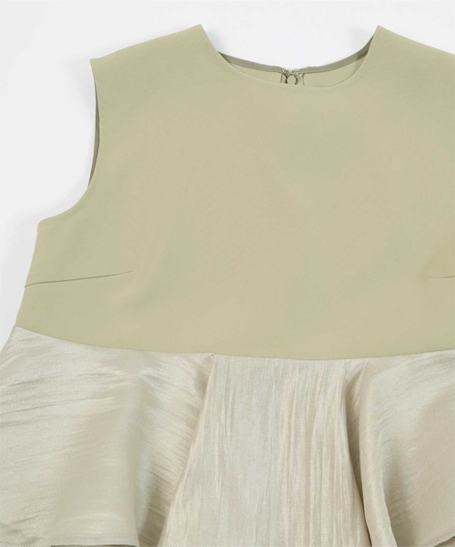 UR'S（ユアーズ）の「ノースリーブティアードトップス（タンクトップ・レディース・ブラック/ライトカーキ/ホワイト・M/L/S）」の8枚目の写真