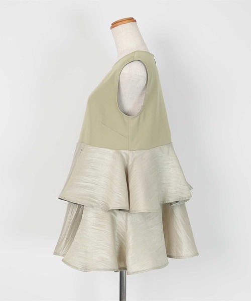 UR'S（ユアーズ）の「ノースリーブティアードトップス（タンクトップ・レディース・ブラック/ライトカーキ/ホワイト・M/L/S）」の6枚目の写真