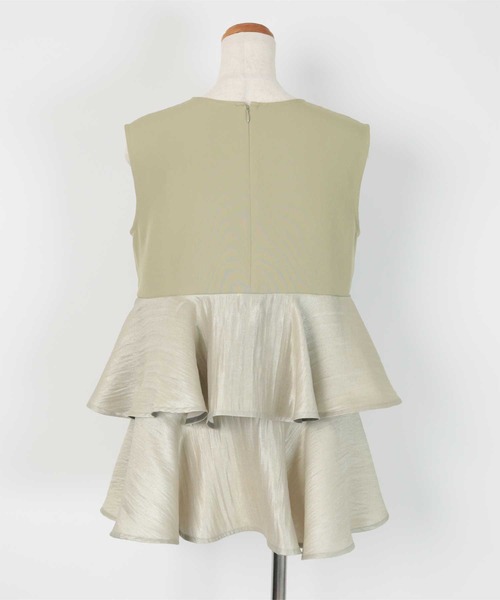 UR'S（ユアーズ）の「ノースリーブティアードトップス（タンクトップ・レディース・ブラック/ライトカーキ/ホワイト・M/L/S）」の7枚目の写真