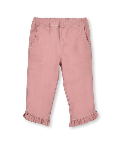 Noeil aime BeBe(ノイユエイムベベ)の「ストレッチツイル裾レースパンツ(80~130cm)(その他パンツ・キッズ・ブルー/ピンク・130cm/120cm/100cm/90cm/110cm/80cm)」の1枚目の写真