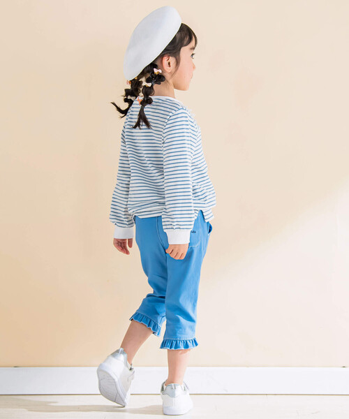Noeil aime BeBe(ノイユエイムベベ)の「ストレッチツイル裾レースパンツ(80~130cm)(その他パンツ・キッズ・ブルー/ピンク・130cm/120cm/100cm/90cm/110cm/80cm)」の5枚目の写真