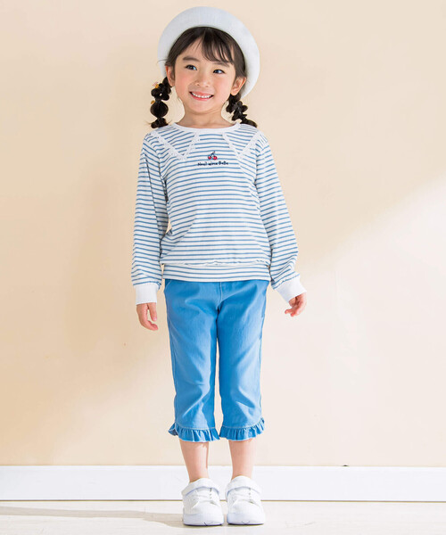 Noeil aime BeBe(ノイユエイムベベ)の「ストレッチツイル裾レースパンツ(80~130cm)(その他パンツ・キッズ・ブルー/ピンク・130cm/120cm/100cm/90cm/110cm/80cm)」の6枚目の写真