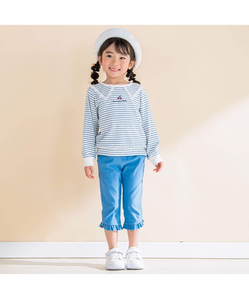 Noeil aime BeBe(ノイユエイムベベ)の「ストレッチツイル裾レースパンツ(80~130cm)(その他パンツ・キッズ・ブルー/ピンク・130cm/120cm/100cm/90cm/110cm/80cm)」の3枚目の写真