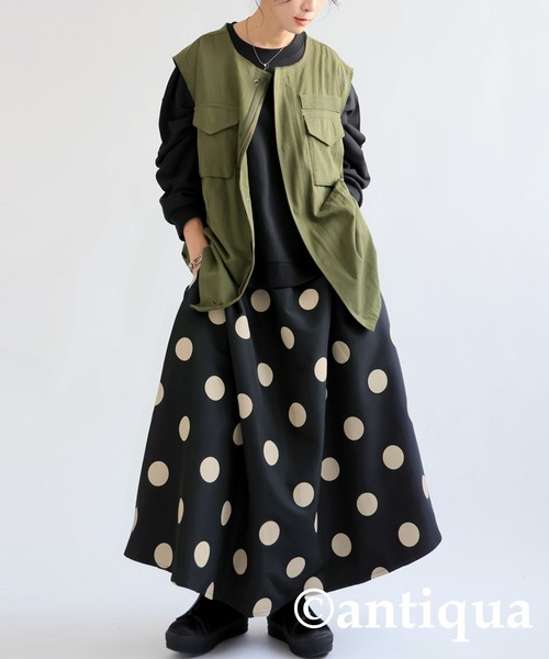 antiqua（アンティカ）の「ドットドッキングワンピース（ワンピース・レディース・ブラック・ONESIZE）」の8枚目の写真