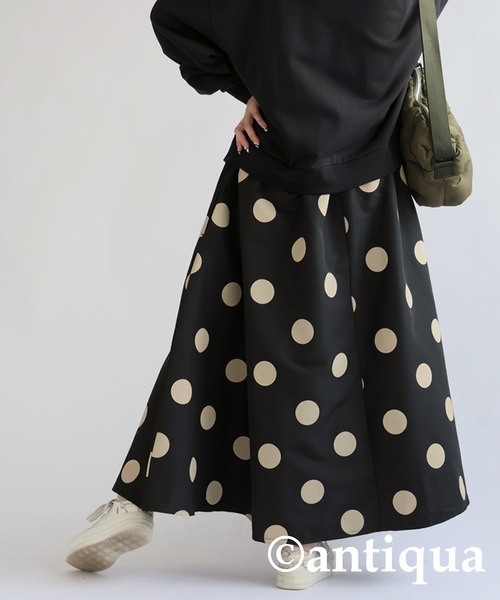 antiqua（アンティカ）の「ドットドッキングワンピース（ワンピース・レディース・ブラック・ONESIZE）」の5枚目の写真