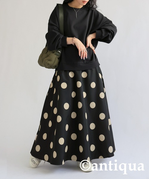 antiqua（アンティカ）の「ドットドッキングワンピース（ワンピース・レディース・ブラック・ONESIZE）」の4枚目の写真