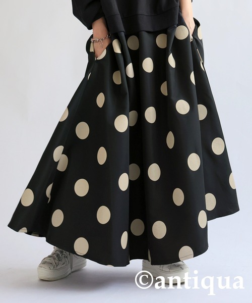 antiqua（アンティカ）の「ドットドッキングワンピース（ワンピース・レディース・ブラック・ONESIZE）」の7枚目の写真