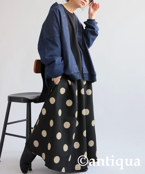 antiqua（アンティカ）の「ドットドッキングワンピース（ワンピース・レディース・ブラック・ONESIZE）」の12枚目の写真