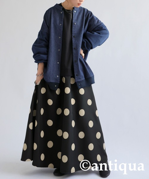 antiqua（アンティカ）の「ドットドッキングワンピース（ワンピース・レディース・ブラック・ONESIZE）」の10枚目の写真