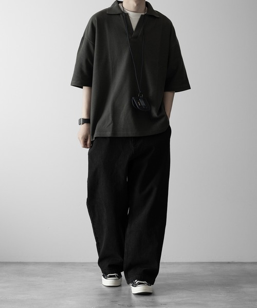 RUUBON】waffle skipper polo shirt / ワッフルスキッパー