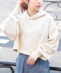 裏毛ピグメント加工リメイク風フーディ